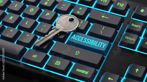 Accessibility key on computer keyboard concept for digital inclusion, online privacy and web security