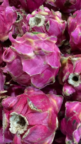 dragon fruit on market stall	