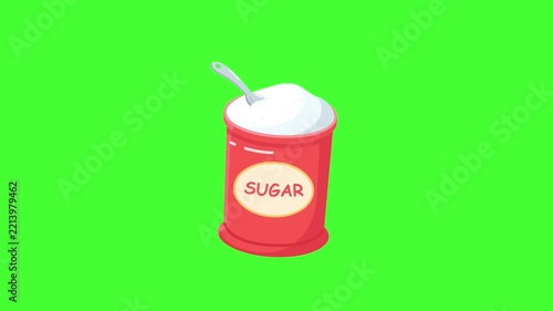 vector animated red container labeled 