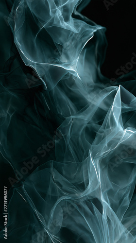 Vertical Steel Blue Smoke Veils Rising