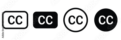 Closed Caption CC Icon Set in Solid, Bold Outline and Thin Line Styles for Video Subtitles, Media Players and 
Accessibility
