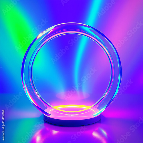 vibrantglassmorphismportaltranslucentacrylicringneongreenelectricbluebacklightingskleuideesign