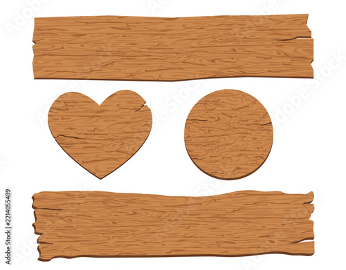 Wooden Plank and Wood Shape, Vector Design