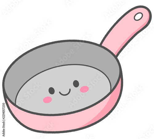 Cute Smiling Frying Pan Character