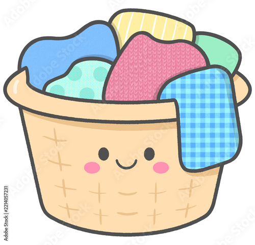 Cute Laundry Basket Character for Housework