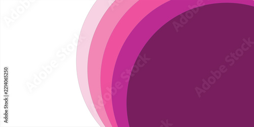 Abstract White Background with Layered Shades of Pink and Purple Concentric Circle Arcs Modern Design