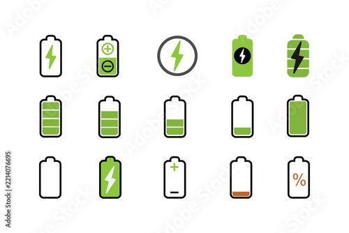 Battery and Charging Energy Icons Collection