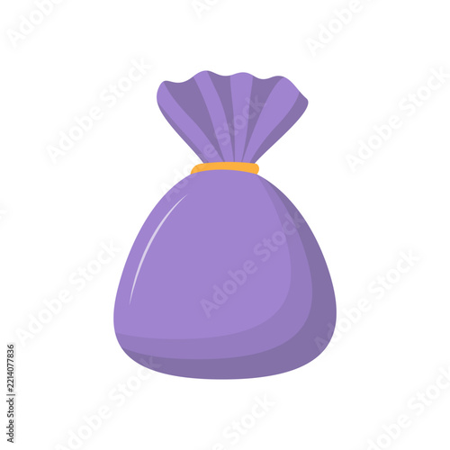 Ramadan Zakat Bag Element in a Flat Cartoon Design. Vector Illustration