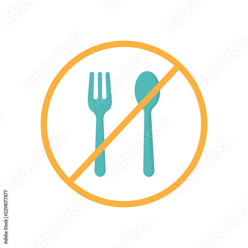 Ramadan Fasting Symbol in a Flat Cartoon Design. Vector Illustration