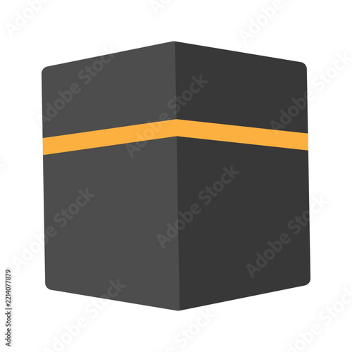 Kaaba Element in a Flat Cartoon Design. Vector Illustration
