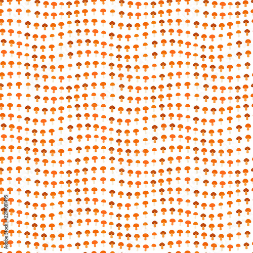 Seamless pattern of orange mushrooms