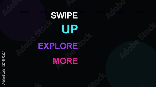Pixel Art Typography Swipe Up Explore More Text Animation Loop