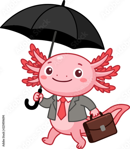 Axolotl Businessman Vector