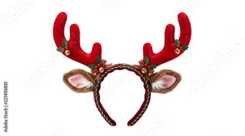 Christmas reindeer antlers headband on a isolated transparent background png