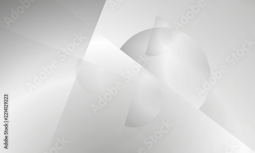 Minimalist abstract geometric design with white shapes and gradient background
