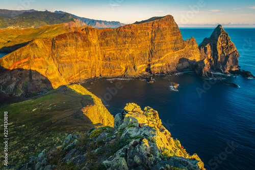 Beautiful morning scenery after sunrise on the Sao Lourenco peninsula