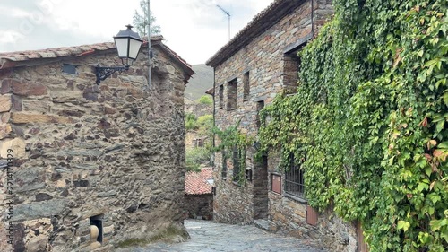 Patones stone houses and narrow street in patones de arriba