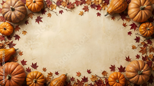 pumpkin and autumn leaves