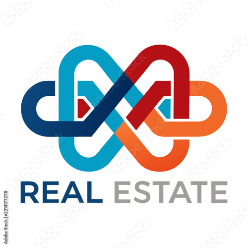 Intertwined letterform logo design on a white background