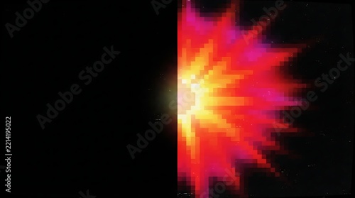 Dramatic abstract explosion with vibrant colors and a dark contrasting background