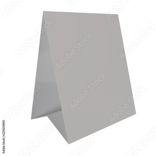 3d render  blank white table tent card mockup provides a clean, minimal space to showcase restaurant menus, table numbers, or promotional offers. It is ideal for graphic designers