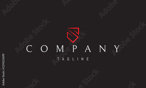 A vector red logo featuring a shield shaped as the letter S, symbolizing protection, strength, security and trust.