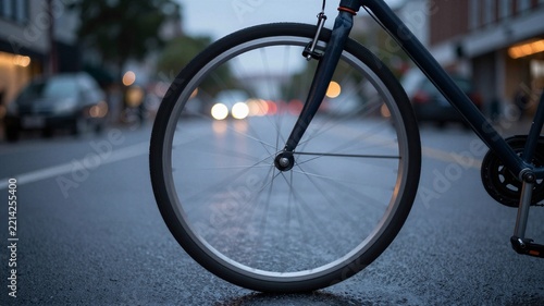 Bicycle Wheel Spinning into Motion Blur Circles