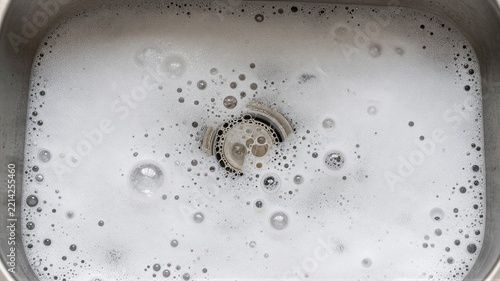 Dish Soap Bubbles in Kitchen Sink
