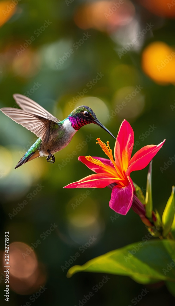 Fototapeta premium hummingbird and flower