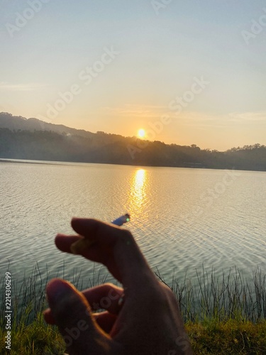 sunset on the river