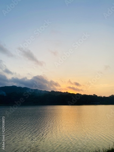 sunset over the lake