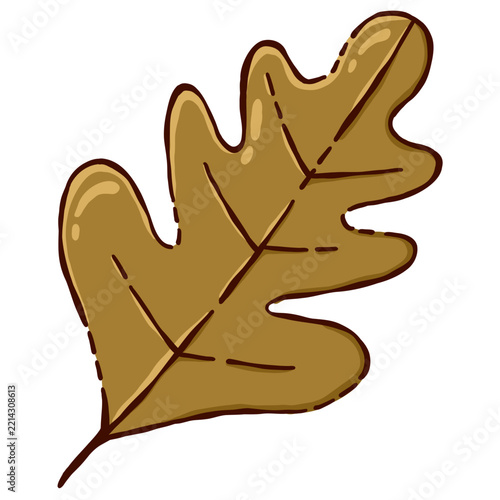 Brown Oak Leaf Illustration