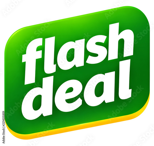 Flash deal sale banner with bright green and white colors