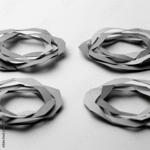 Abstract paper circles arranged in a minimalist pattern