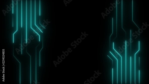 Digital Circuit Network Technology Background with Data Flow Animation, Internet Communication and Cyber Data Transfer Concept in 4K..
