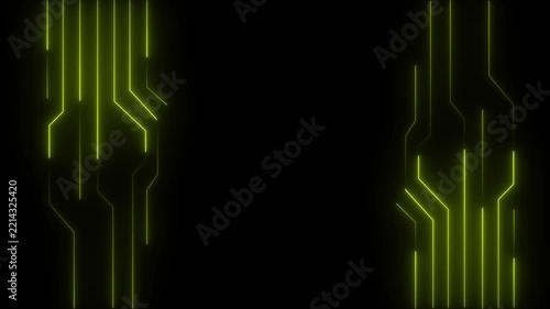 Digital Circuit Network Technology Background with Data Flow Animation, Internet Communication and Cyber Data Transfer Concept in 4K..