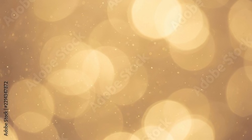 Golden Bokeh Abstract Background with Warm Glow Lights.
