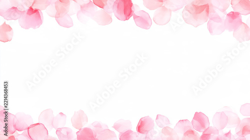 Pink Petal Border: Delicate watercolor petals in shades of soft pink create an artistic border, evoking a sense of gentle beauty and springtime serenity.