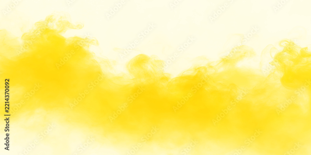 Fototapeta premium Yellow smoke or powder explosion isolated on transparent background