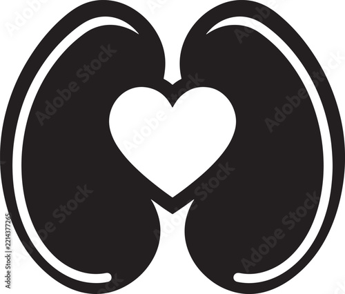 Kidney health symbol featuring central heart icon renal health medical icon human body health care kidney support body parts medicine wellness protection healthcare clinical