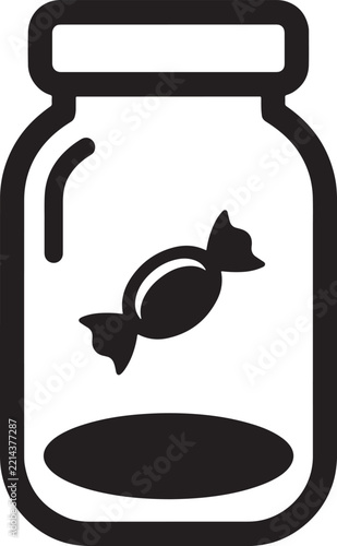 Candy in a glass jar storage container icon with food storage sweet treat sugar rush dessert jar vector icon container confectionery illustration isolated transparent