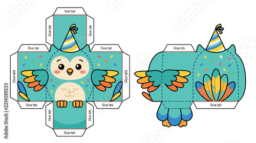 Cute Owl Birthday Party Pop Up Card.