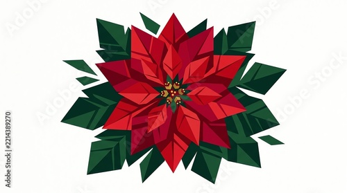 Geometric Poinsettia Flower Illustration