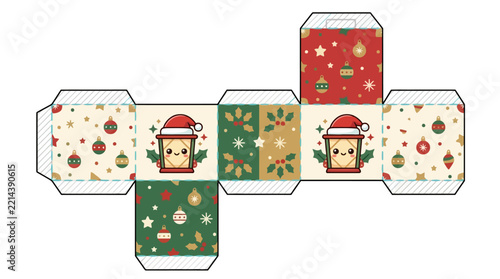 Colorful Holiday Advent Calendar Box Faces.