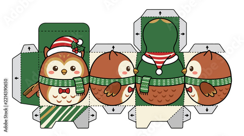 Colorful Holiday Pop Up Card Characters.