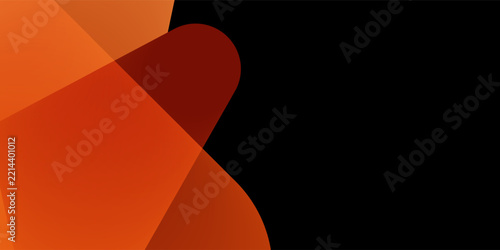 Abstract geometric background featuring retro style orange and red shapes layered with minimalist round angular forms and smooth gradients, leaving clean black space for text or creative use.
