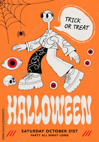 trick or treat halloween text illustration