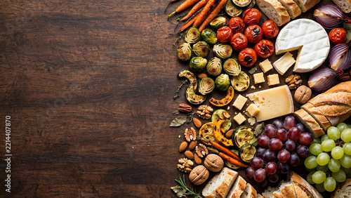 Thanksgiving harvest board background with copy space