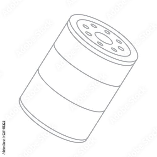 Automotive car engine oil filter outline vector icon illustration