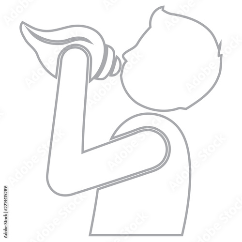 Person Blowing into a Traditional Conch Shell Ritual Icon